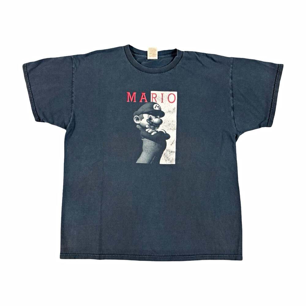 Vintage Mario Super Mario as Godfather Graphic Tee Faded Black Men’s XL